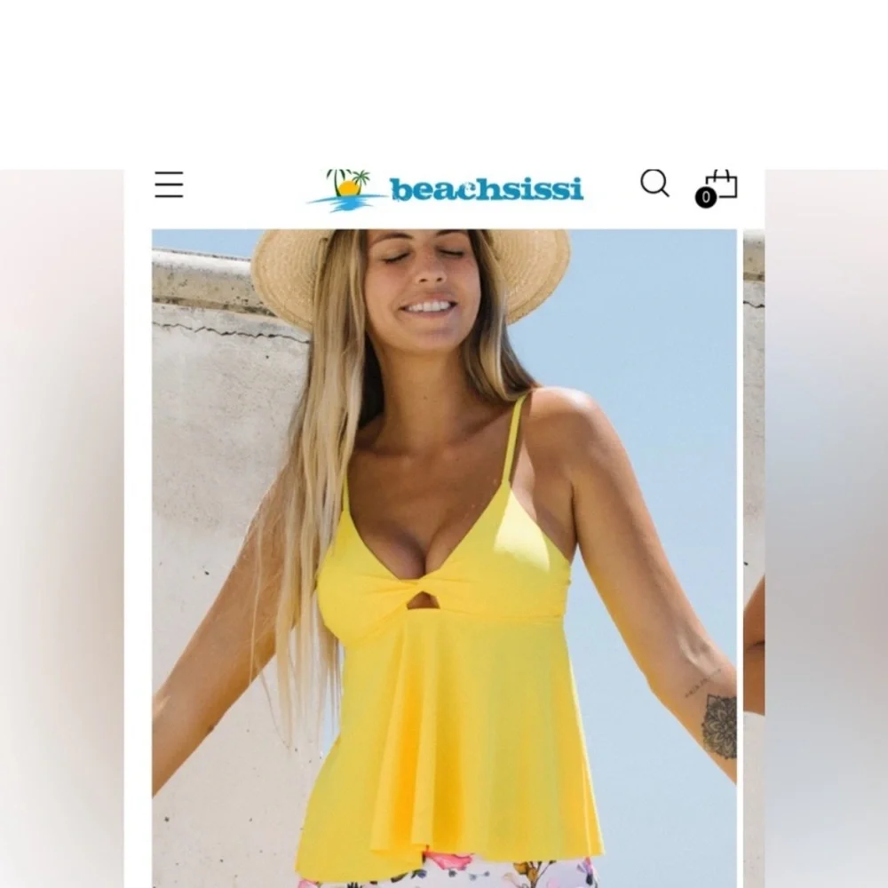 NWT! yellow tankini top 👙 - Picture 1 of 2